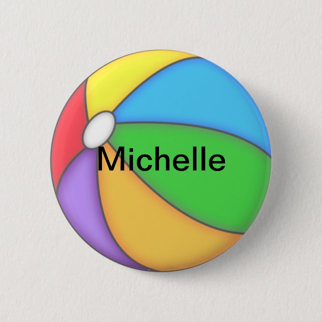Personalised Beach Ball Button (Front)