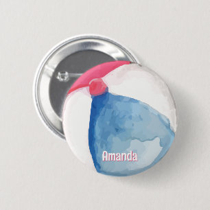 Personalised Beach Ball with Name 6 Cm Round Badge