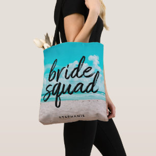 Personalised Beach Bride Squad Tote Bag