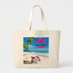 Personalised Beach Cat Jumbo Tote