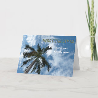 Personalised Beach Christmas Card with Palm Tree