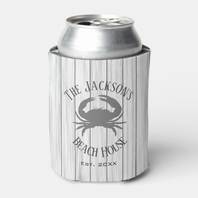 Personalised Beach House Can Cooler (Can Front)