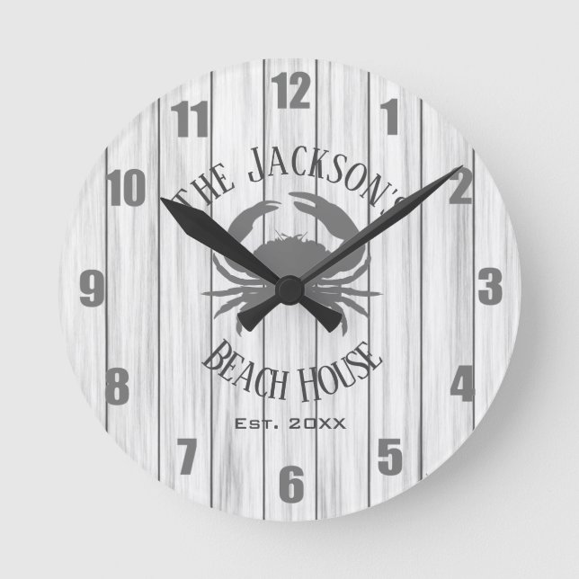 Personalised Beach House Clock (Front)