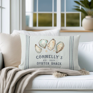 Personalised Beach House Oyster Shack Lumbar Cushion