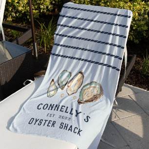 Personalised Beach House Oyster Shack Towel