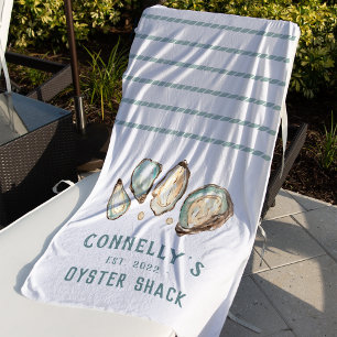 Personalised Beach House Oyster Shack Towel