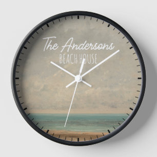 Personalised Beach House Seaside Wall Clock