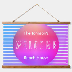 Personalised Beach House Sign Hanging Tapestry