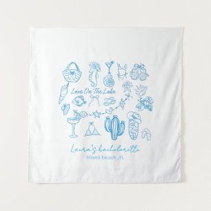 personalised beach Love On The Lake bachelorette Tapestry