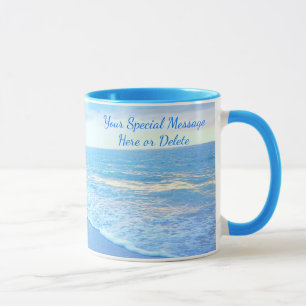 Personalised Beach Mugs with Gorgeous Beach Sunset