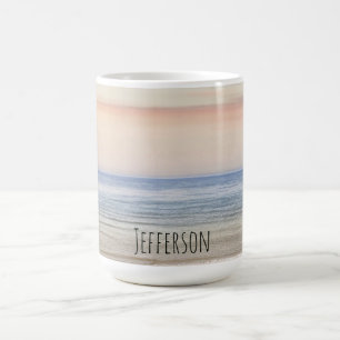 Personalised Beach Ocean Sunset Coffee Mug