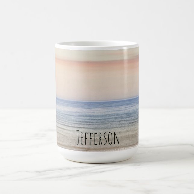 Personalised Beach Ocean Sunset Coffee Mug (Center)
