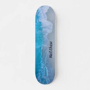 Personalised Beach Ocean Waves Skateboard