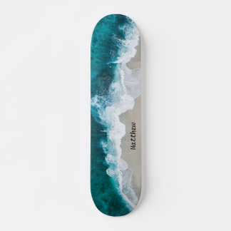 Personalised Beach Ocean Waves Skateboard