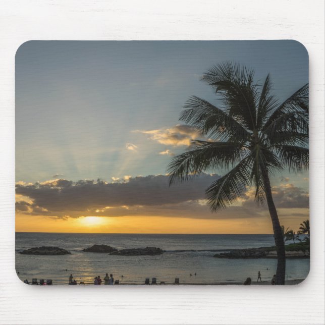 Personalised Beach Palm Tree Tropical Mouse Pad (Front)