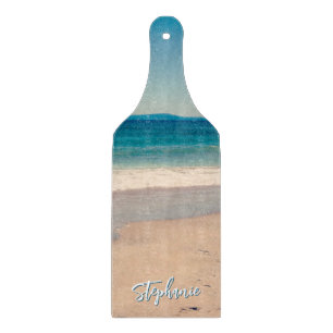 Personalised Beach Photo Ocean Blue Scenic Cutting Board