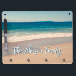 Personalised Beach Photo Ocean Blue Scenic Dry Erase Board With Key Ring Holder<br><div class="desc">A lovely vintage style photo of a beach in California on a dry erase message board. Customise with her name to create your own custom personalised gift. For shorter names there is plenty of room to increase the font size. There are a lot of lovely modern calligraphy script styles to...</div>