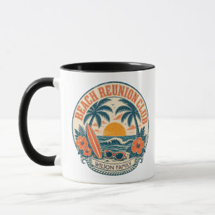 Personalised Beach Reunion Club Retro Sunset Desig Mug