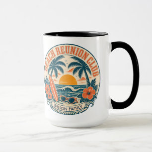 Personalised Beach Reunion Club Retro Sunset Desig Mug