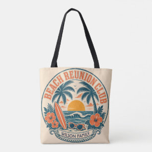 Personalised Beach Reunion Club Retro Sunset Desig Tote Bag