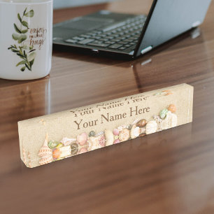 Personalised Beach Sand with Seashells Name Plate