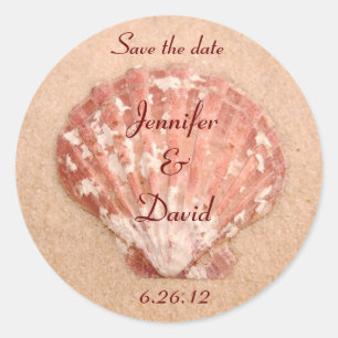 Personalised Beach Save the Date Envelope Seals