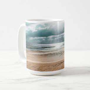 Personalised Beach Scene Clock Coffee Mug