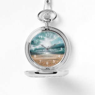 Personalised Beach Scene Clock Watch