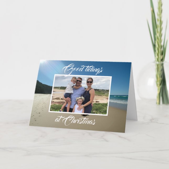 Personalised Beach Sea Sand Holidays Greeting Card (Front)