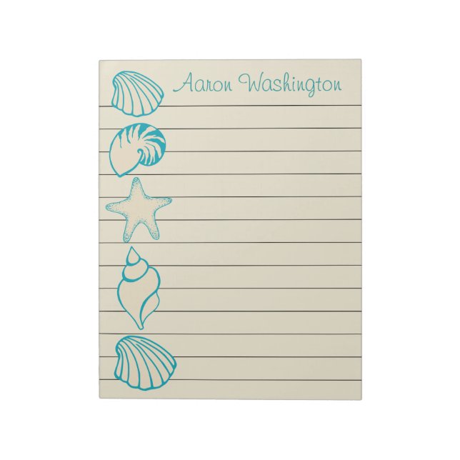 Personalised Beach Seashell Notepad (Rotated)