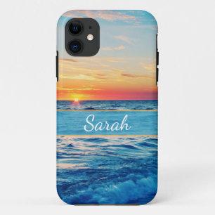 Personalised Beach Sunset Sunrise iPhone 11 Case