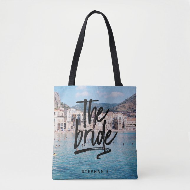Personalised Beach The Bride Tote Bag (Front)