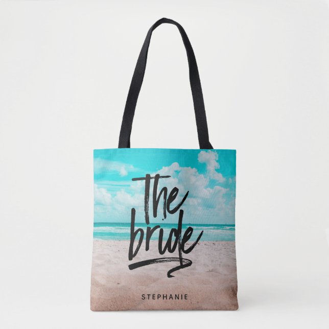 Personalised Beach The Bride Tote Bag (Front)
