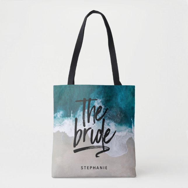 Personalised Beach The Bride Tote Bag (Front)