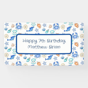 Personalised Beach Themed Birthday Banner