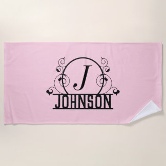 Personalised Beach Towel Custom Name Bath Towel