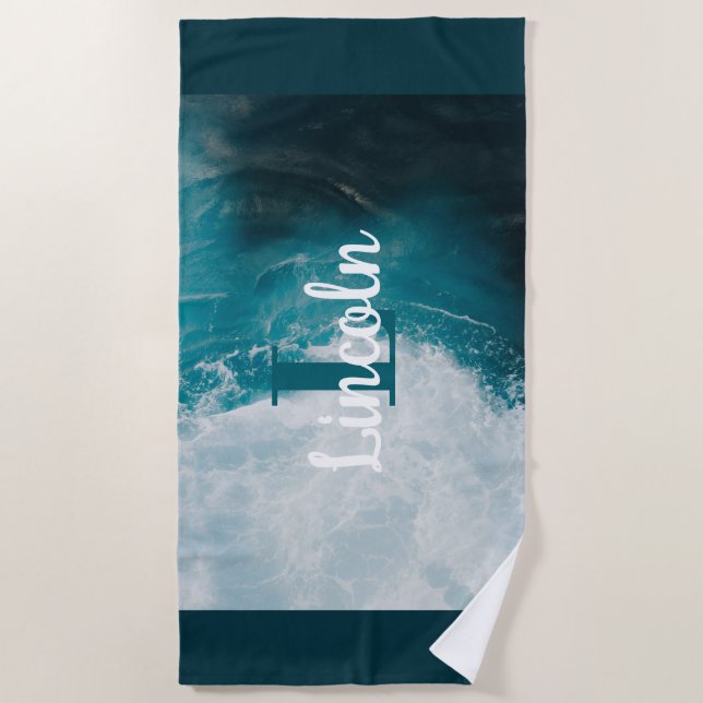 Personalised Beach Towel - Custom Name or Initials (Front)