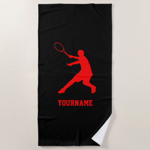 Personalised beach towel for tennis players only