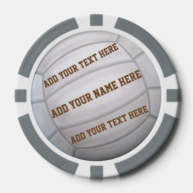 Personalised Beach Volleyball Poker Chips (Front)