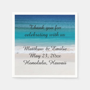 Personalised Beach Wedding Napkins