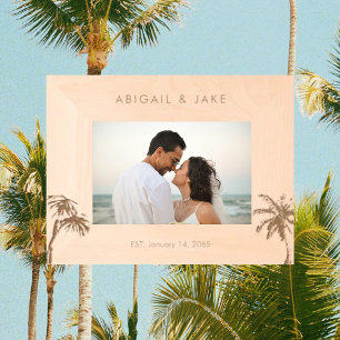 Personalised Beach Wedding Photo Etched Frames