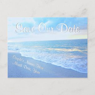 Personalised Beach Wedding Save the Date Postcards