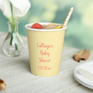 Personalised Beach Yellow Let's Get Beachy Paper Cups