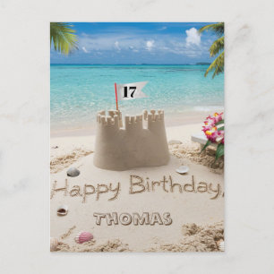 Personalised Beachside Birthday Design Postcard