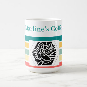 Personalised Beachy Colours Mermaid Coffee Mug