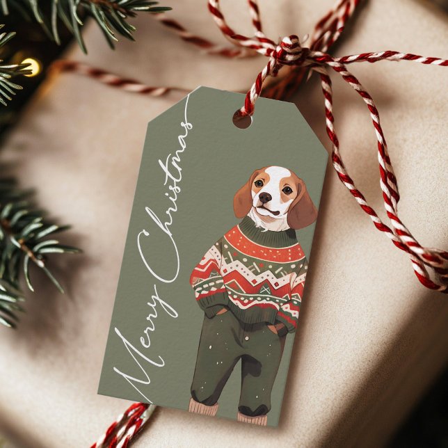 Personalised Beagle Dog Holiday Gift Tag (Creator Uploaded)