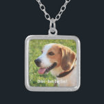 Personalised Beagle Dog Photo and Dog Name Silver Plated Necklace<br><div class="desc">Personalised Beagle Dog Photo and Dog Name design - customise this keepsake with an uploaded photo of your Beagle the dog's name or add your own text - We love "dog's name", dog's birthday or day of passing. Just click on "customise" to add your personalised text, change the font and...</div>