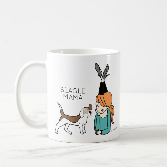 Personalised Beagle Mama Coffee Mug (Left)