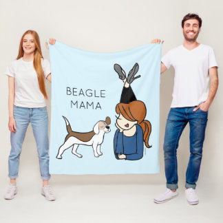 Personalised Beagle Mama Fleece Blanket