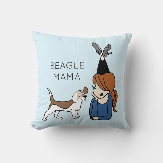 Personalised Beagle Mama  Throw Pillow (Front)